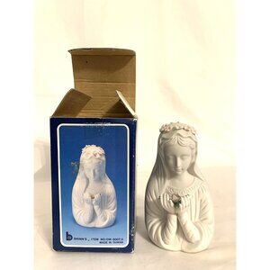Fine Porcelain Bisque Hand Crafted Holy Mother Nite Light Home Decor 5.25x3”